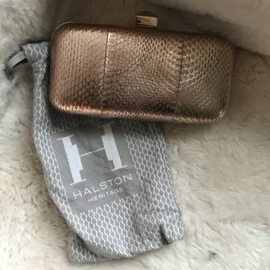 Halston Heritage clutch- Rose Gold